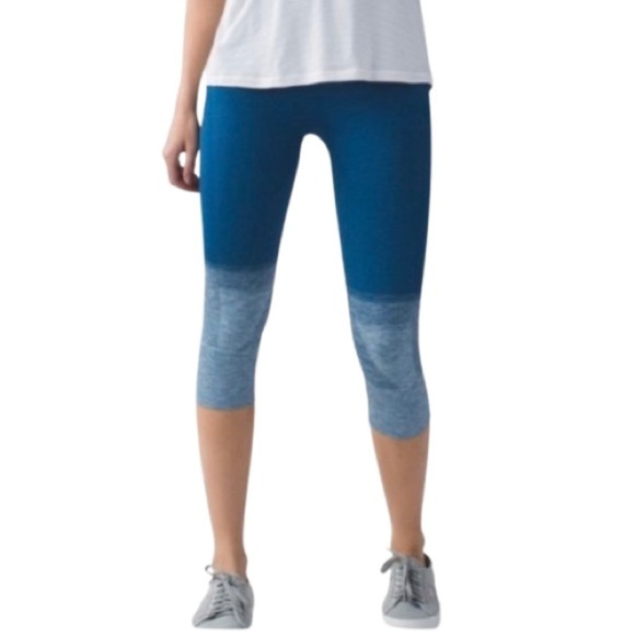 lululemon athletica Pants - 🔥 LULULEMON Seamlessly Street Crop Leggings Women's Size 6 Heather Poseidon Blue